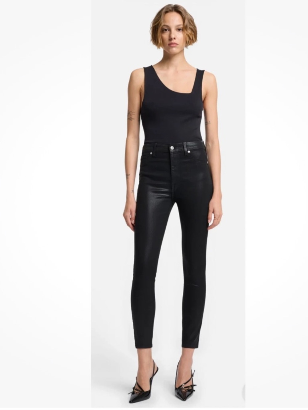 7 for all Mankind | Jeans Bair The High Waist Ankle Skinny Size 32 Black